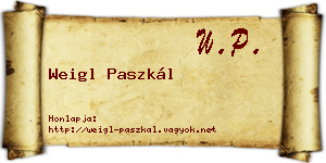 Weigl Paszkál névjegykártya